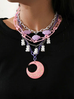 Candy Moon Decora Necklace - Version - decoden, decora, fairy kei, fairykei, jewellery