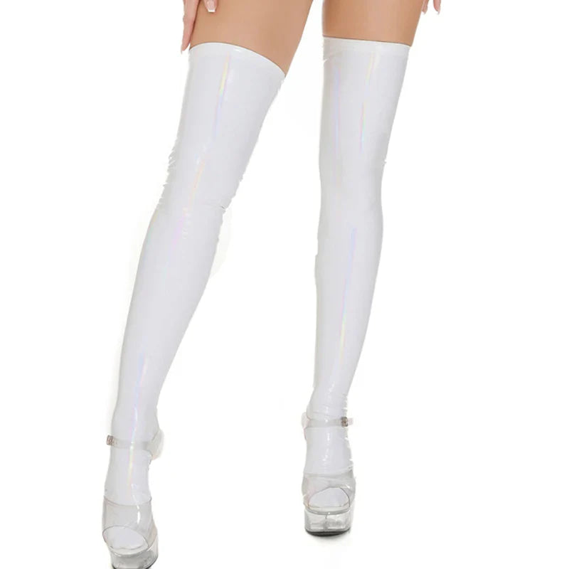 Candy Pink Shiny Latex Stockings Socks