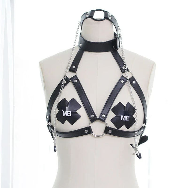 Chained & Bound Harness Set Lingerie Goth Alternative Dark