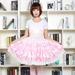 Cherry Blossom Kitten Lolita Skirt - age regression, bunnies, bunny, bunny rabbit, rabbits