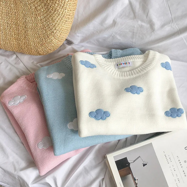 Cloud Crewneck - cloud, clouds, cloudy, kawaii, kawaii fashion