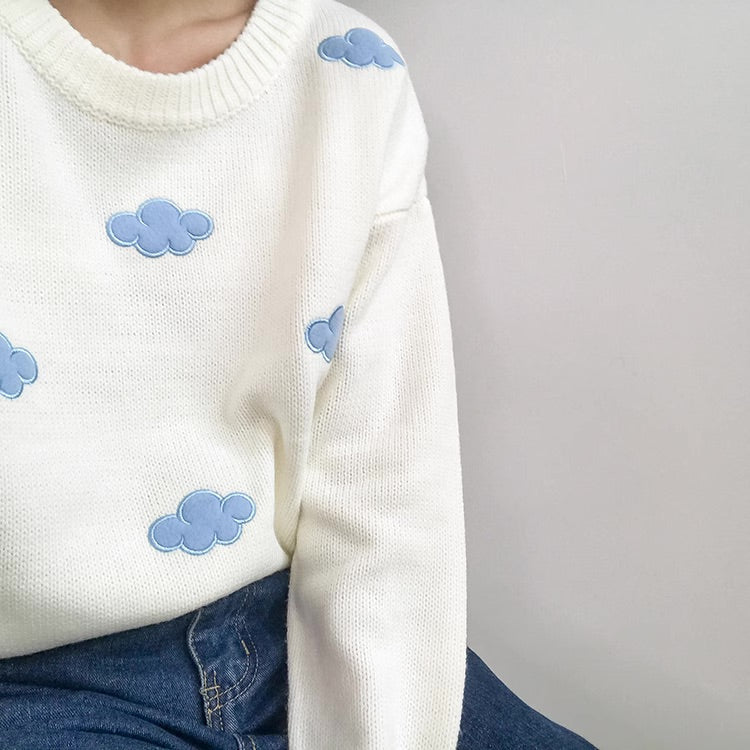 Cloud Crewneck - cloud, clouds, cloudy, kawaii, kawaii fashion