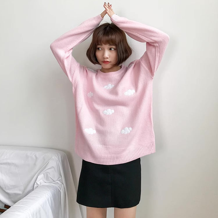 Cloud Crewneck - cloud, clouds, cloudy, kawaii, kawaii fashion