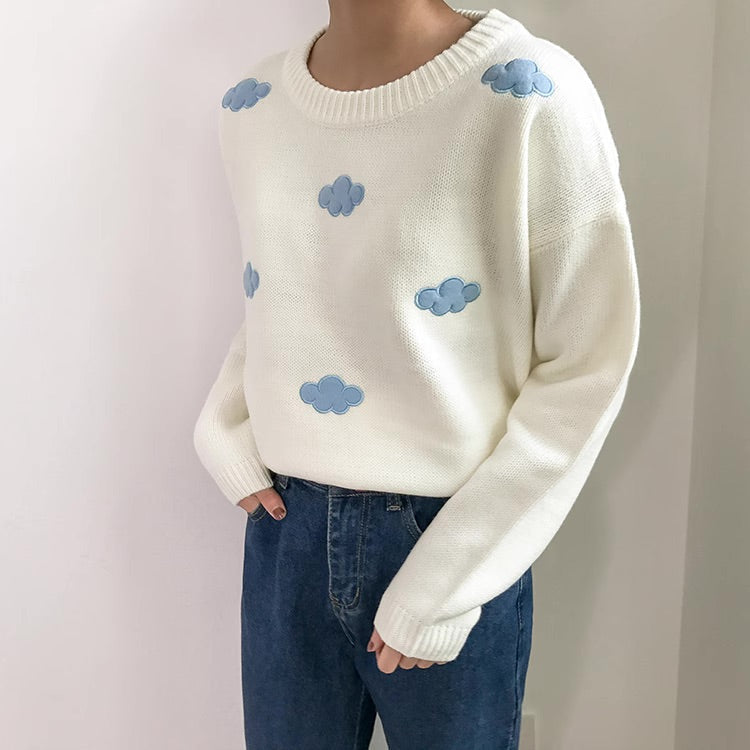 Cloud Crewneck - cloud, clouds, cloudy, kawaii, kawaii fashion