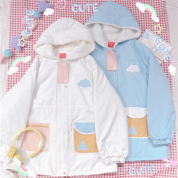 Cloudy Day Fleece Lined Coat - cloud, clouds, cloudy, coat, coats