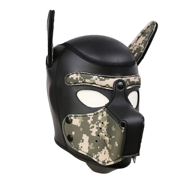 Colored Puppy Play Mask (8 Colors) - Camo Mens - color mask, dog, dog ears, masks