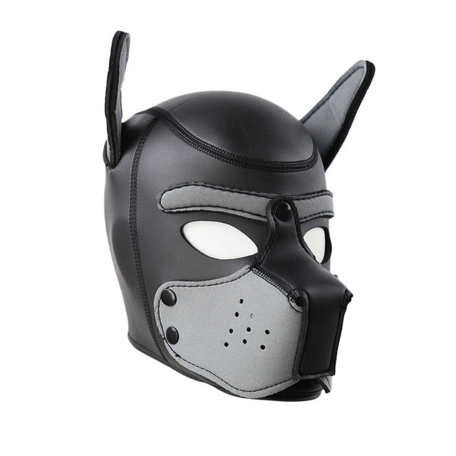 Colored Puppy Play Mask (8 Colors) - Grey Female - color mask, dog, dog ears, masks