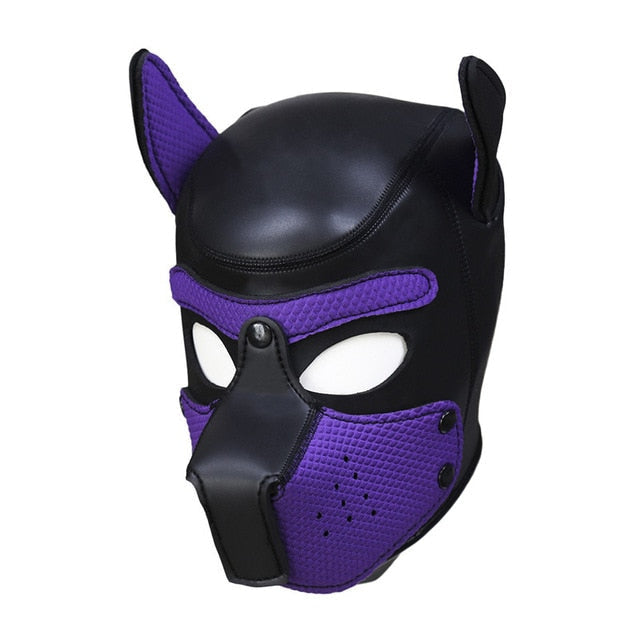 Colored Puppy Play Mask (8 Colors) - Purple Female - color mask, dog, dog ears, masks