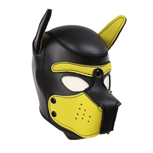 Colored Puppy Play Mask (8 Colors) - Yellow Female - color mask, dog, dog ears, masks