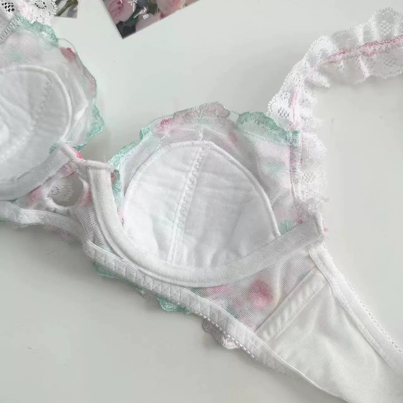 Cottage Vintage Lingerie Set Bra and Panty Floral