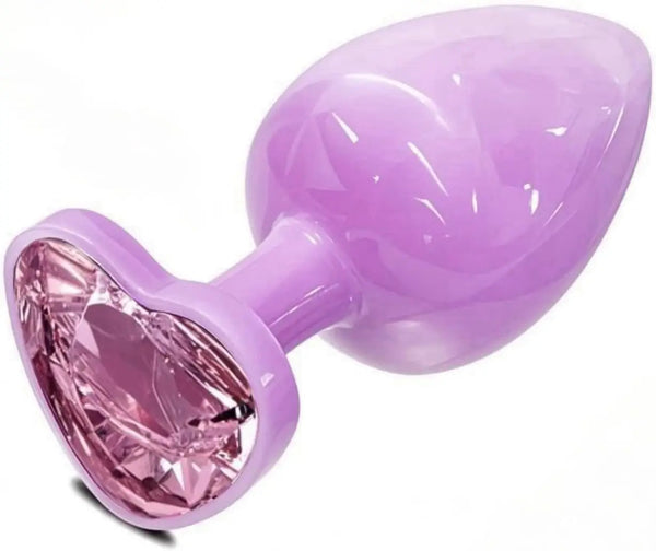 Cotton Candy Swirl Pink Heart Shaped Butt Plug