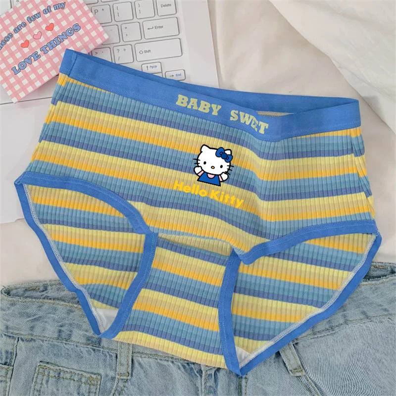 Cotton Hello Kitty Plus Size Striped Undies Underwear