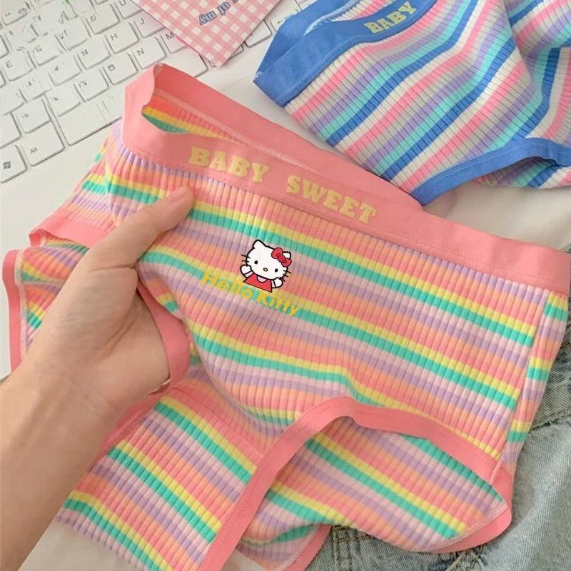 Cotton Hello Kitty Plus Size Striped Undies Underwear