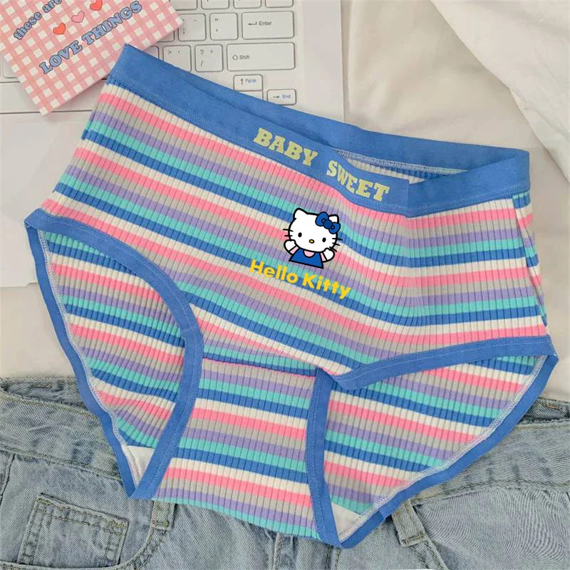 Cotton Hello Kitty Plus Size Striped Undies Underwear