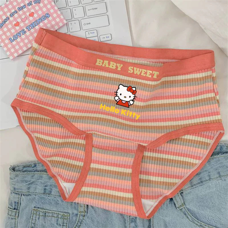 Cotton Hello Kitty Plus Size Striped Undies Underwear