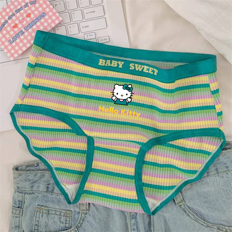 Cotton Hello Kitty Plus Size Striped Undies Underwear