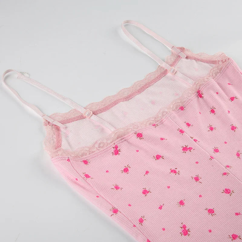 Cotton Rosebud Tank Top Romper - baby girl, girl onesie, babygirl bodysuit, bodysuits