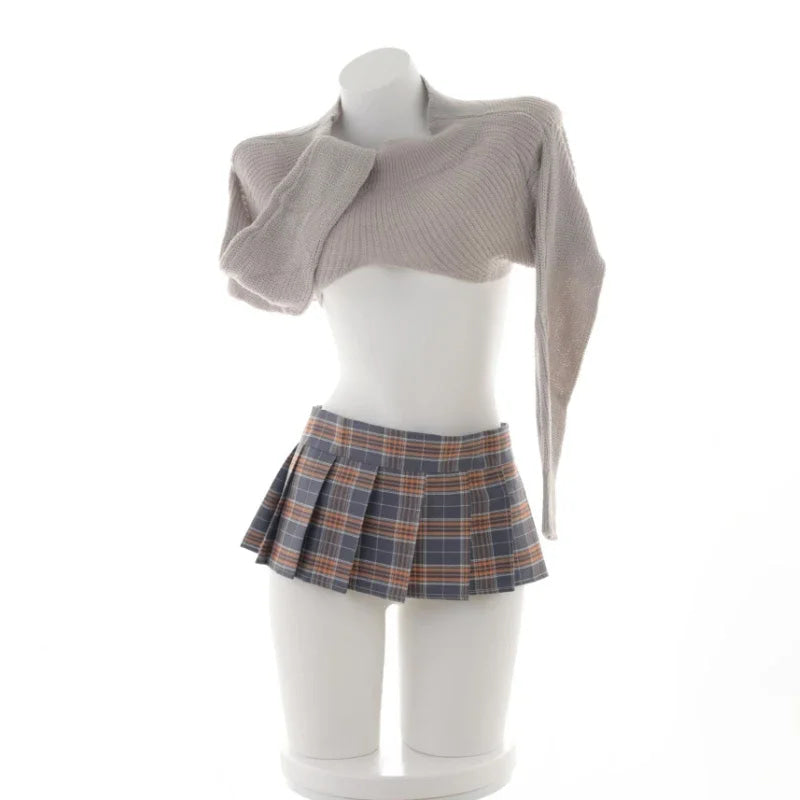 Cozy Micro School Girl Skirt Outfit Sets Cosplay Costume