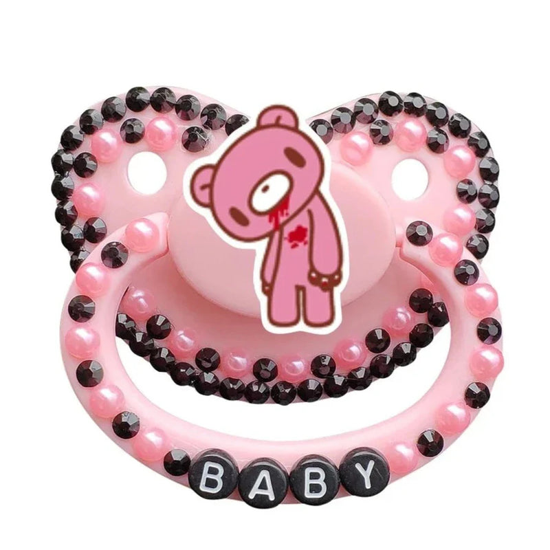 Chibi Pacifier Pink Bear Adult Pacifier Paci Binkie Soother Kawaii β DDLG Playground