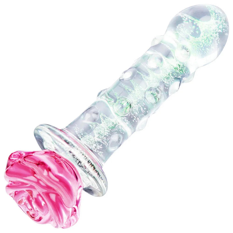 Crystal Glass Glow In The Dark Rose Plug