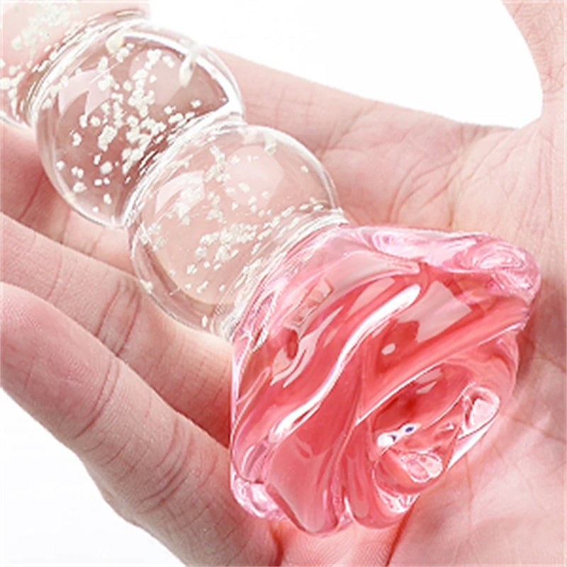 Crystal Glass Glow In The Dark Rose Plug