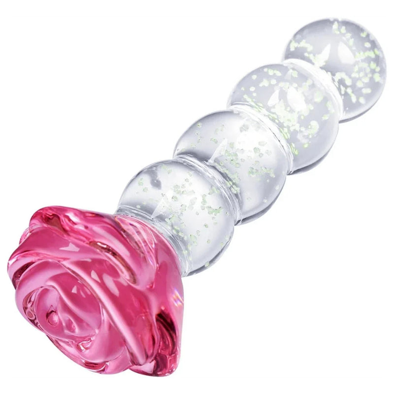 Crystal Glass Glow In The Dark Rose Plug