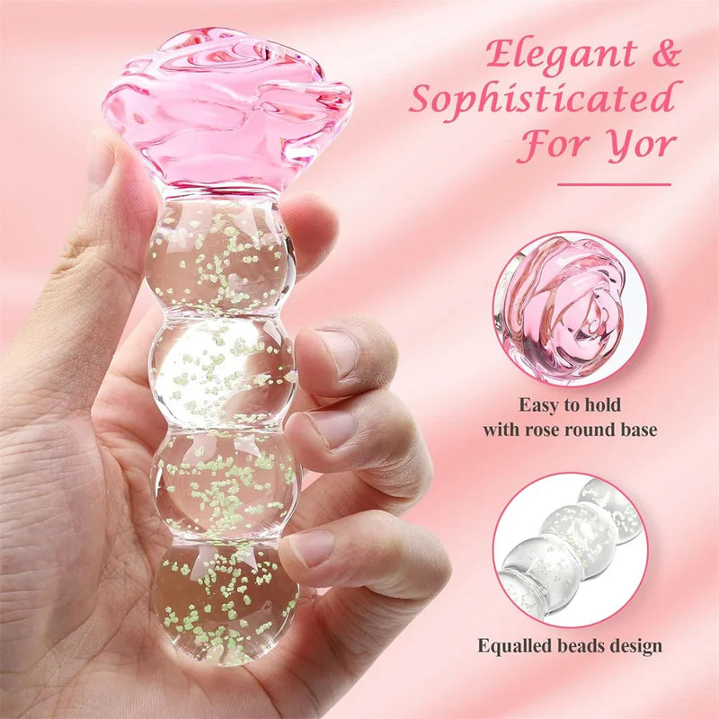 Crystal Glass Glow In The Dark Rose Plug