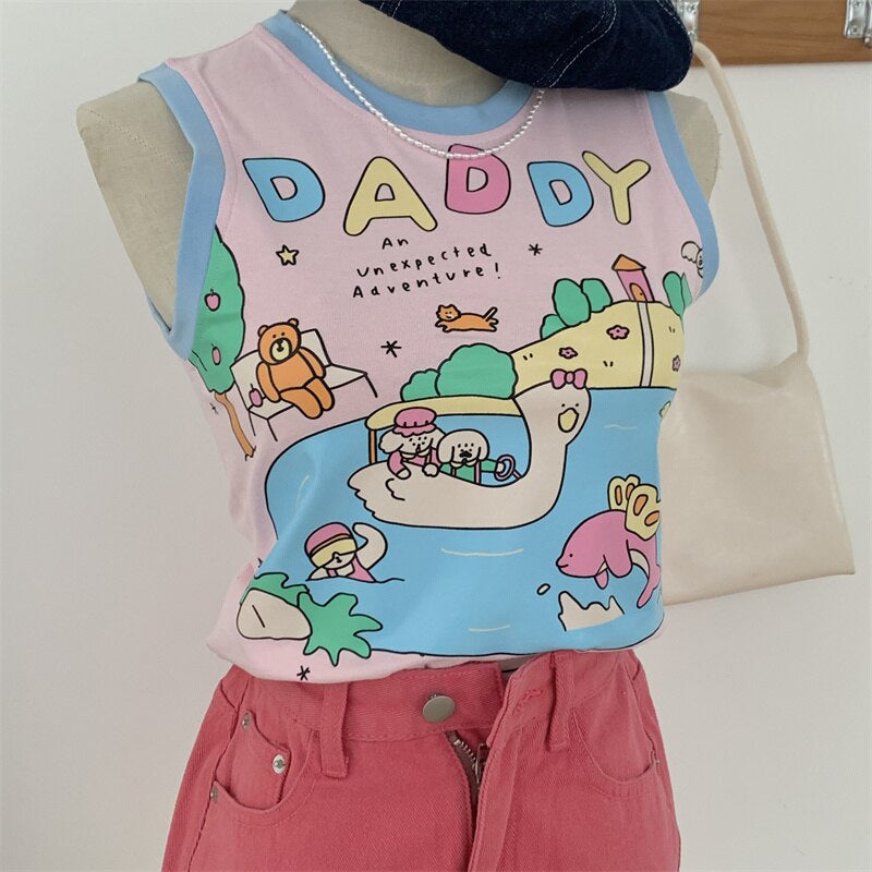 Daddy Adventure Tank - crop top, tops, cropped tank, daddy