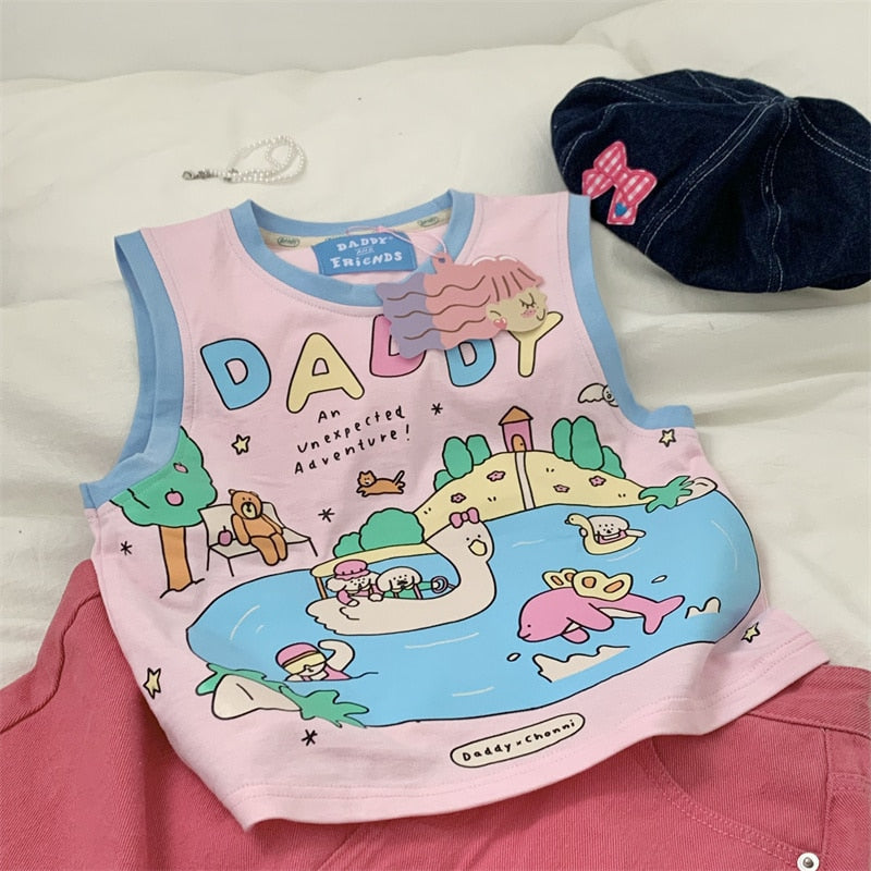 Daddy Adventure Tank - S - crop top, tops, cropped tank, daddy