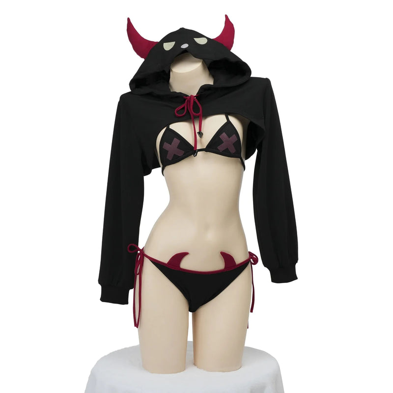 Daddy’s Demon Gothic Hooded Lingerie Cosplay Set