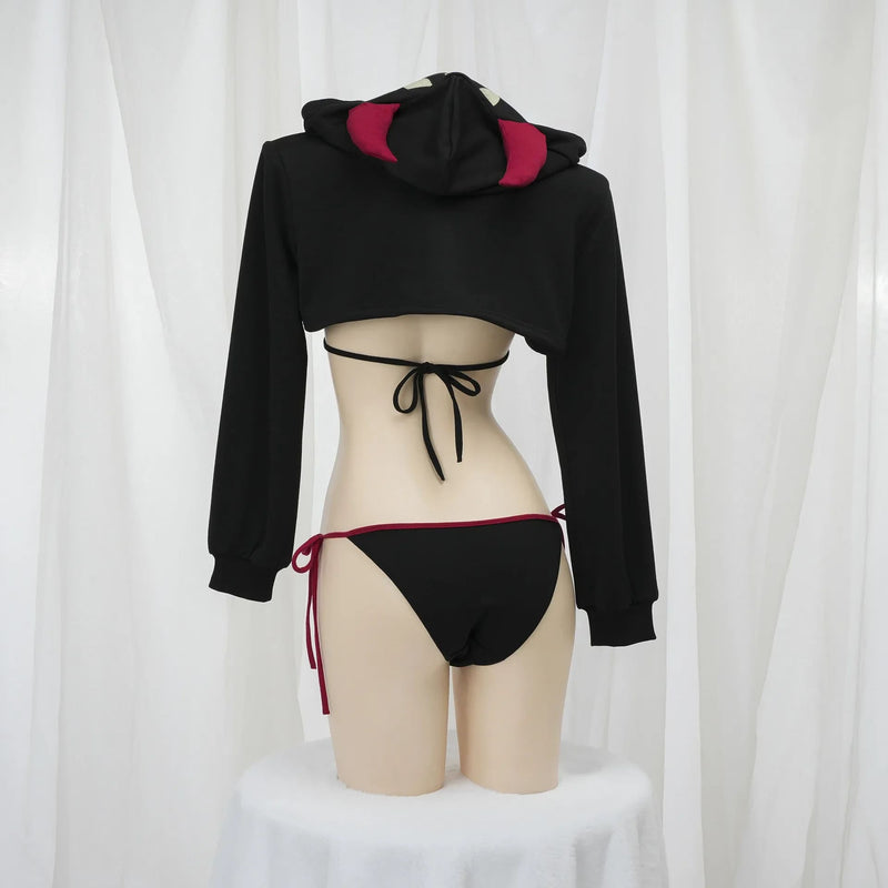 Daddy’s Demon Gothic Hooded Lingerie Cosplay Set