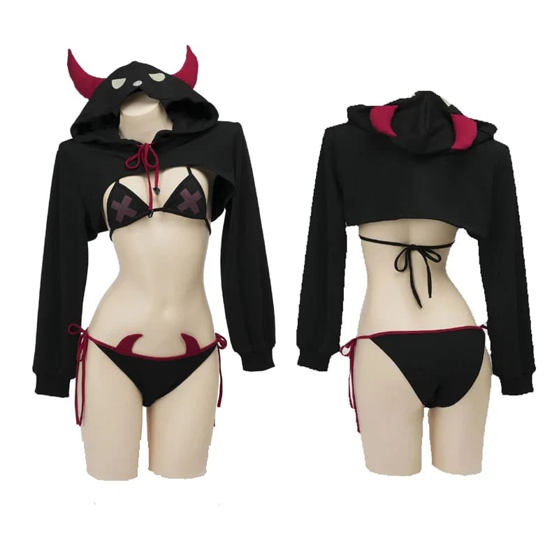 Daddy’s Demon Gothic Hooded Lingerie Cosplay Set