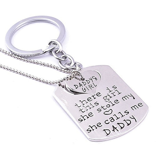 Daddy’s Girl Keychain & Necklace Set - daddy’s baby, daddys girl, jewelry, key chain,