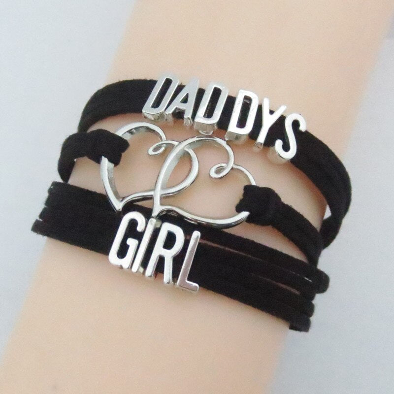 Daddy’s Girl Wrap Bracelet - Black - blue bracelet, come here daddy, cuffs, daddies,