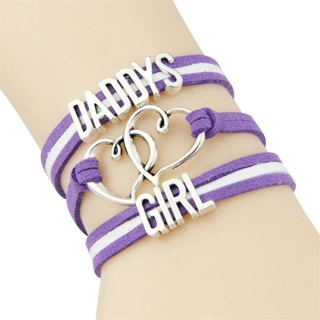 Daddy’s Girl Wrap Bracelet - Purple - blue bracelet, come here daddy, cuffs, daddies,