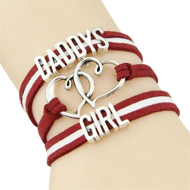 Daddy’s Girl Wrap Bracelet - Red - blue bracelet, come here daddy, cuffs, daddies,