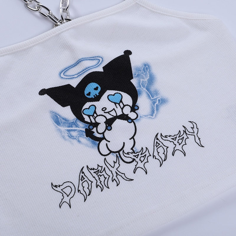 Dark Baby Kuromi Crop Top - anime shirt, belly shirts, crop, crop shirt