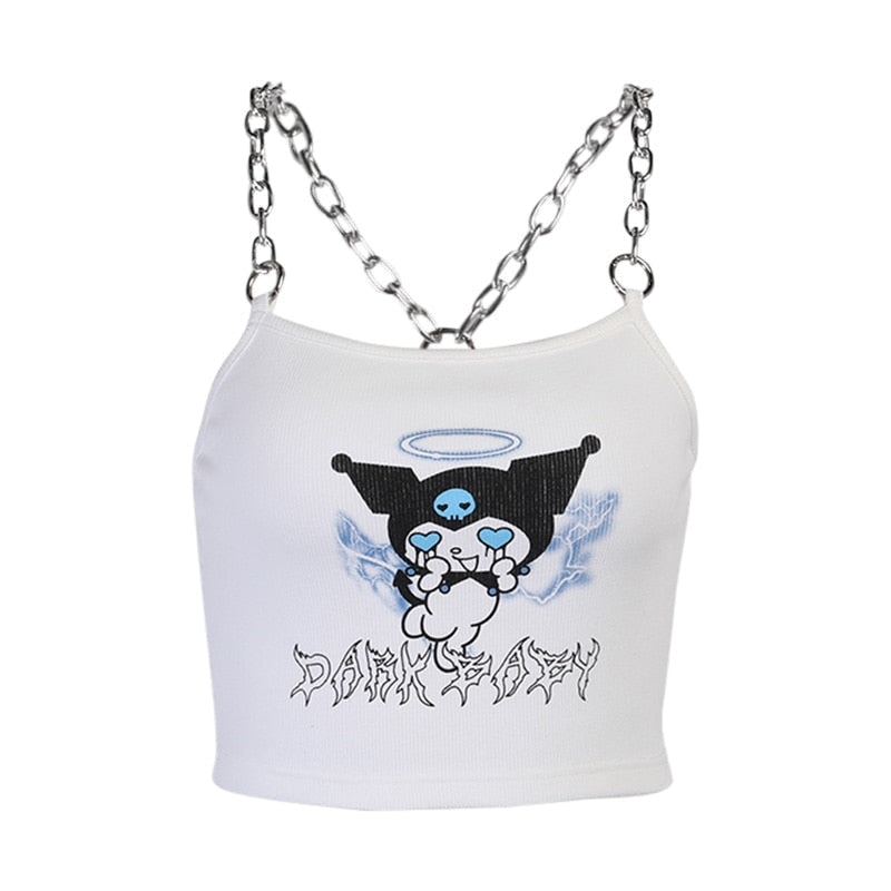 Dark Baby Kuromi Crop Top - anime shirt, belly shirts, crop, crop shirt