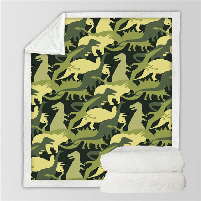 Dinosaur Sherpa Blanket - bedding, blankets, blankeys, blankies, dinos