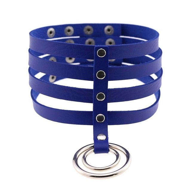 Elongated Collar - Blue - choker, chokers, collar, collared, collars