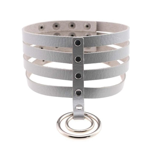 Elongated Collar - Gray - choker, chokers, collar, collared, collars