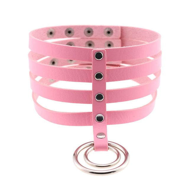 Elongated Collar - Pink - choker, chokers, collar, collared, collars