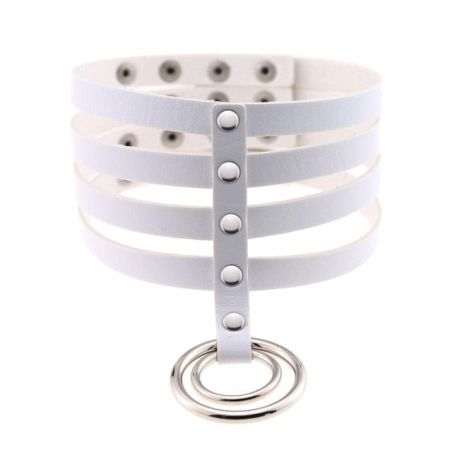 Elongated Collar - White - choker, chokers, collar, collared, collars