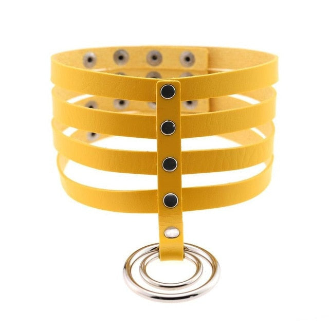 Elongated Collar - Yellow - choker, chokers, collar, collared, collars