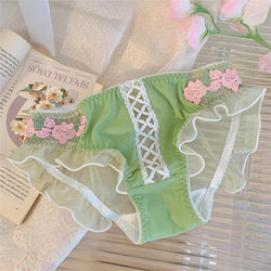 Embroidered Floral Corset Panties Underwear