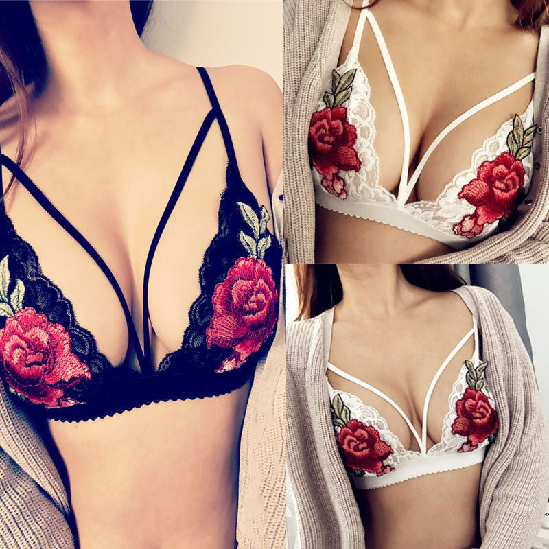 Embroidered Harness Bralette - bra, bralettes, bras, brasier, brasiers