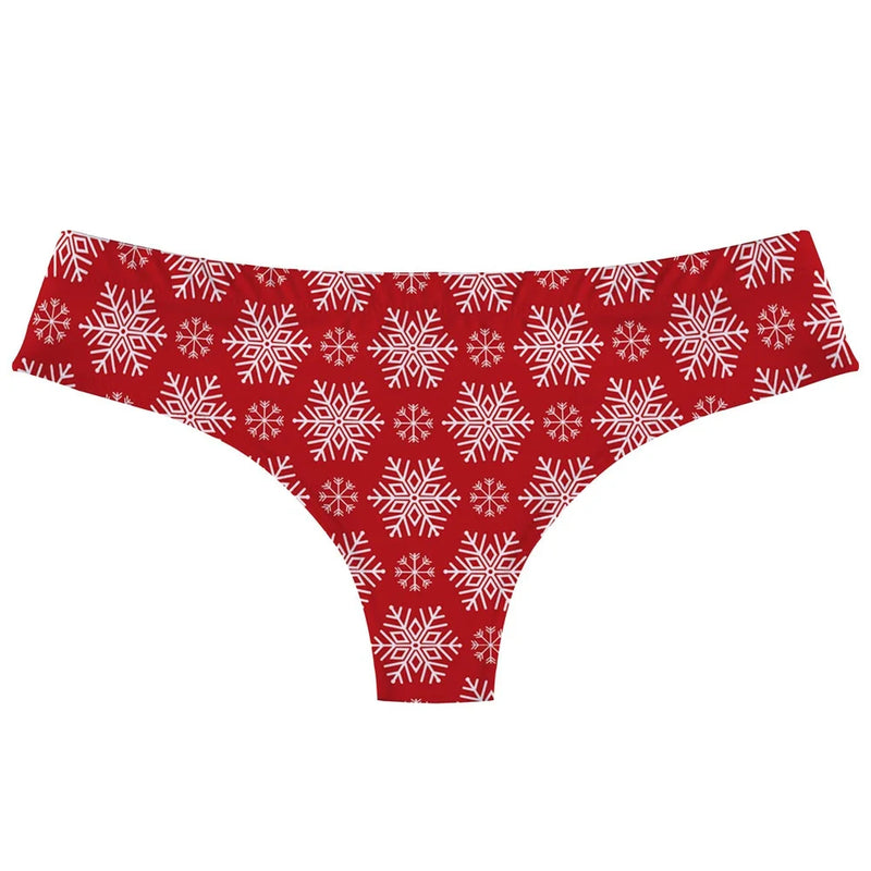 Festive Holiday Christmas Thong Underwear Panties