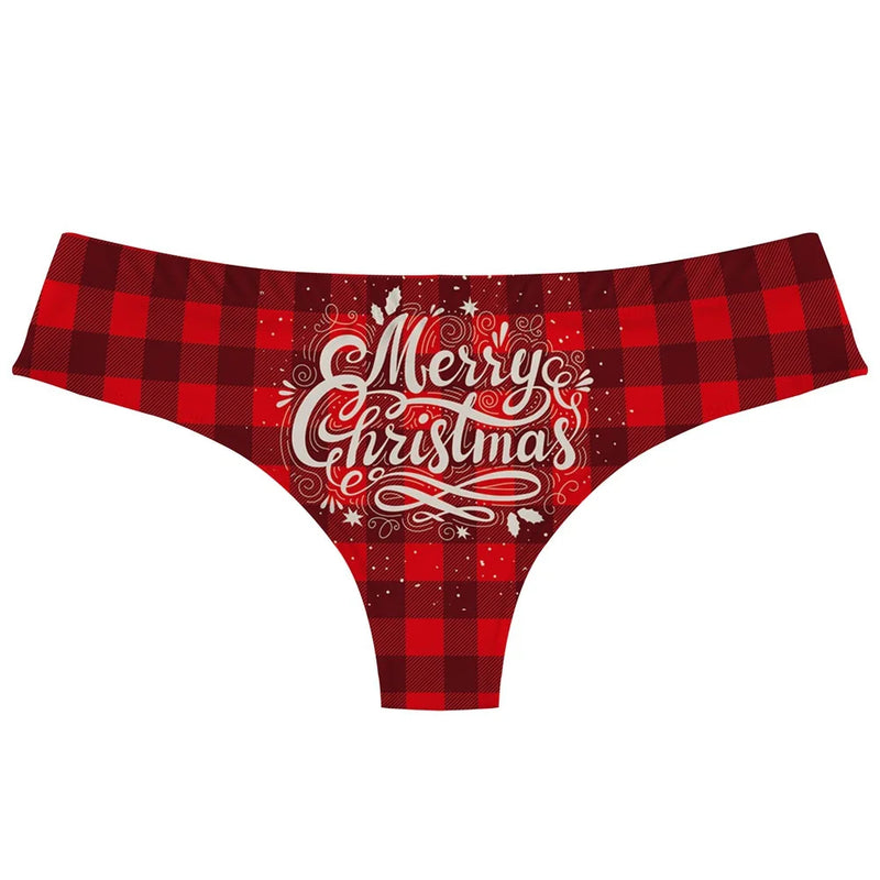 Festive Holiday Christmas Thong Underwear Panties