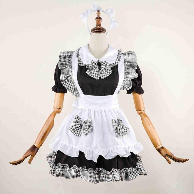 French Maid Cosplay: Sassy Traditional Maid Costume on Dress Form Mannequin