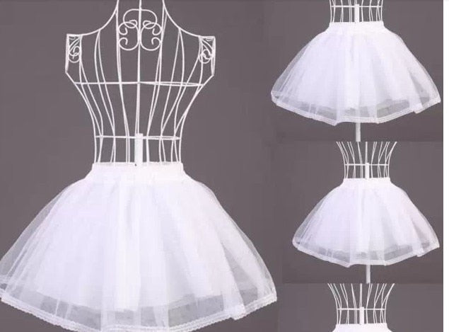 White tulle petticoat on wire dress form for French Maid Cosplay at DDLG Playground